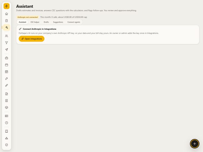 The AI assistant screen in Fishtape